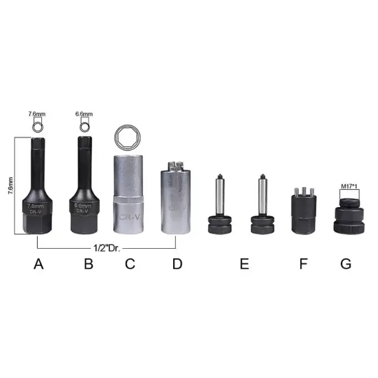 New HQ Common Rail Injector Tools - 8 pcs - CL37421