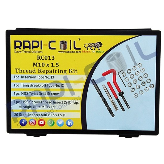 Възстановител на резби - Комплект - M10 х 1.5 мм x 1.5D - RC013