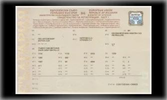 Vehicle registration certificate: Part 1 and Part 2